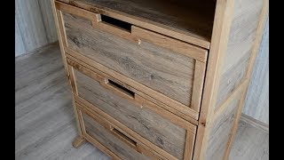 Laminate flooring bookshelves with drawers