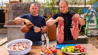 МЯСНОЙ СУП с КОПЧЕНОЙ КОЛБАСОЙ