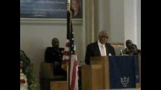 Congressman Charles B. Rangel speaks at funeral services for HYMC First Sergeant Ackeem Green