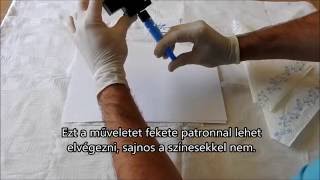 Légtelenítő konzol fekete tintapatron töltésre