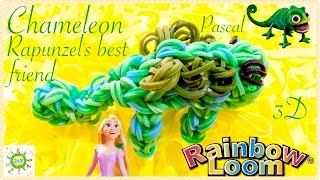 Плетение из резинок Хамелеон 3D Loom bands or Rainbow loom Chameleon 3D tutorial DIY