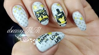 Woot Woot Hipster Owls Stamping Nail Art