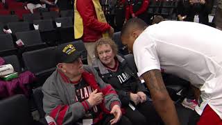 Damian Lillard meets World War II veteran before Blazers game | ESPN