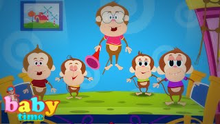 Five Little Monkeys | Nursery Rhyme with Lyrics  | Songs for Children