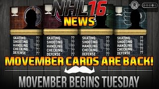 NHL 16 News - MOVEMBER CARDS ARE BACK!