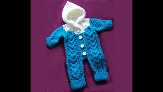 КОМБИНЕЗОН С КАПЮШОНОМ ДЕТСКИЙ С РЕГЛАНОМ СНИЗУ./knitting