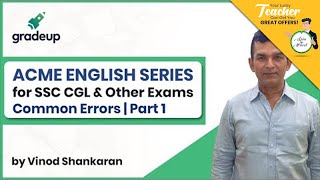 Acme English Series | SSC CGL & Other Exams | Common Errors Part 1 | Class 9