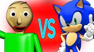 БАЛДИ VS СОНИК | СУПЕР РЭП БИТВА | Baldi's Basics Game ПРОТИВ Sonic