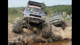 Разрываем зачетную Ямищу Бигфутами котлетами ОГОНЬ off-road  4x4 Big Foot in Deep Mud