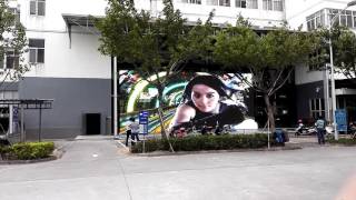 Qiangli Jucai 105sqm outdoor P10 DIP full color led display screen in the aging test