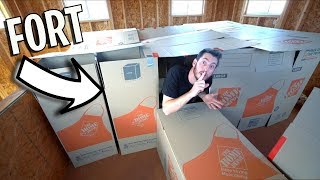 ULTIMATE BOX FORT IN SECRET SHED!