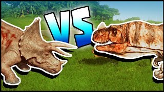 Jurassic World Evolution - CARNIVORE ENCLOSURE! Ceratosaurus vs Triceratops! New Island & Raptor! #4