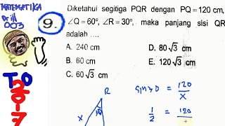 un sma matematika 2017, prediksi, pembahasan no 9 , trigonometri panjang sisi segitiga