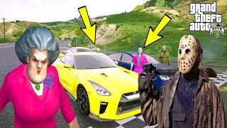 KATİL JASON VE SCARY TEACHER SÜPER ARABA YARIŞI! - GTA 5