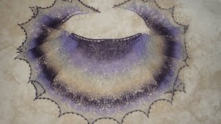Шаль Sweet Dreams by Boo Knits спицами. Тело шали. Переходная схема