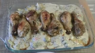 Drumstick Chicken with Pasta Alfredo Sauce by Create Cooking's Channel