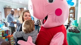 Leo's First Birthday Party! Peppa Pig Surprises Toddler!