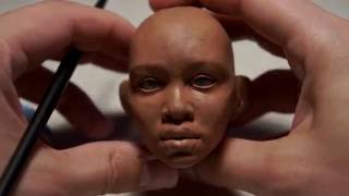 Sculpting the face for Ball-Jointed Doll "Amadi" by LutsenkoDolls
