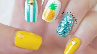 Easy Summer Pineapple Nails