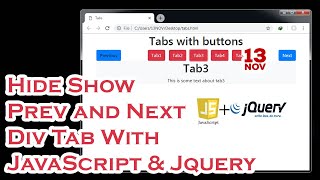 Showing Previous and Next Tab Divs with JavaScript and jQuery