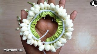 different method to tie flowers | jadai pinnal method | nanthiyavattai flower