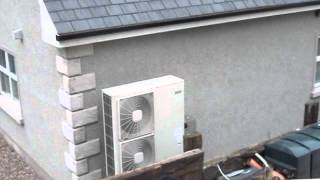 Daly Renewables Hitachi 14.5kW Air to Water Heat Pump Running - Retrofit Project