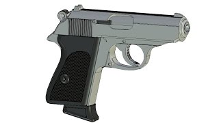 Разборка немецкого пистолета Walther PPK. Triotec 3D model Walther PPK. Лучшая модель.