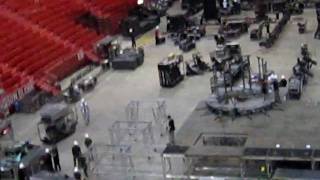 Tokio Hotel - Building the stage in Stockholm.