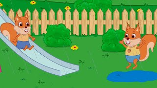 Famille d'Écureuil - Glissade d'eau Animé 2023 en Français