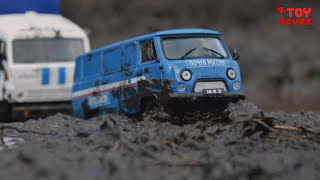 Почему посылки идут долго КАМАЗ-5350 И УАЗ-3741"ПОЧТА РОССИИ" модели в масштабе 1/43 машинки в грязи