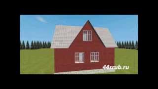 3D-проект дома из бруса 6х8 "Ягодка"