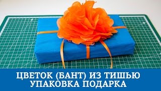 Цветок (бант) из тишью / Упаковка подарка