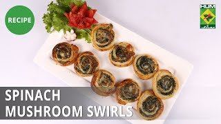 Spinach Mushroom Swirls Recipe | Evening With Shireen |  Shireen Anwar | Appetizer
