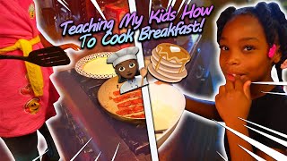 Teaching My Kids How To Cook Breakfast!