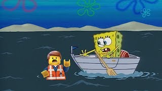 SpongeBob, a man has fallen into the river in Lego City meme