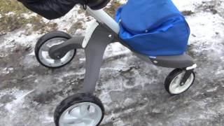 Как ездит по снегу Stokke Xplory v4.стокке эксплори.Подходит ли Стокке для зимы? Детская коляска.