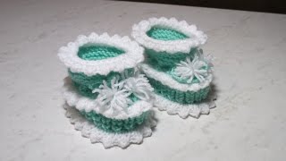 Пинетки с зубчиками спицами. Booties with teeth spokes.