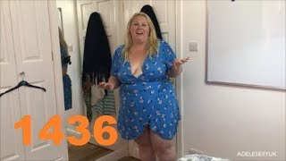 ADELESEXYUK TRYING ON HER NEW BLUE DRESS FROM HER FAVOURITE SHOP
