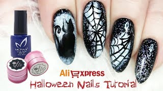 Aliexpress Halloween Nails tutorial / Paznokcie - hybrydy Monasi, SaviLand gel * Candymona