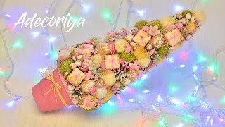 Новогодняя розовая ёлка своими руками | DIY Christmas tree