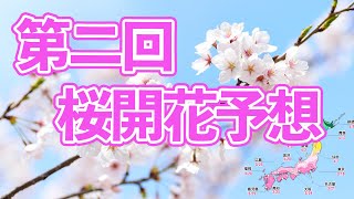 第二回桜開花予想 桜開花トップは東京で来月18日予想