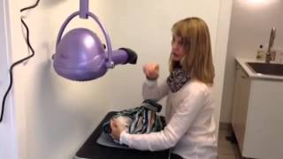 First quick bath of a cute little Coton de Tulear puppy