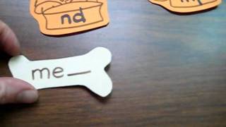 Preschool - Reading-Phonics-Spelling: dog bones game with ending sounds - nd, mp.