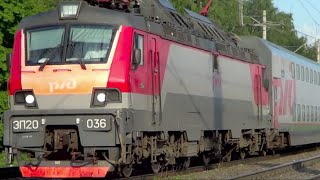 ЭП20-036 с двухэтажным поездом №104 "РЖД поддерживает год российского кино!"