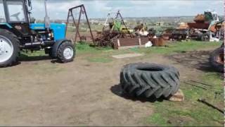 Бортирую переднее колесо комбайна СК-5 Нива