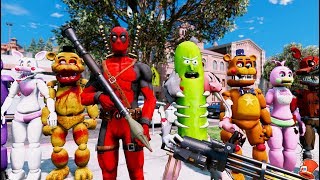 ANIMATRONICS MEET PICKLE RICK & DEADPOOL SPECIAL! (GTA 5 Mods FNAF RedHatter)