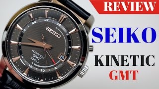 (4K) Seiko Core Kinetic GMT AutoQuartz Men's Watch Review Model: SUN063