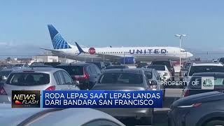 Roda Copot, Pesawat Boeing United Airlines Mendarat Darurat