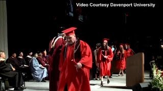 WATCH: Davenport grad flops flip on stage