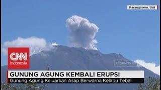Gunung Agung Keluarkan Asap Berwarna Kelabu Tebal - Erupsi Gunung Agung
